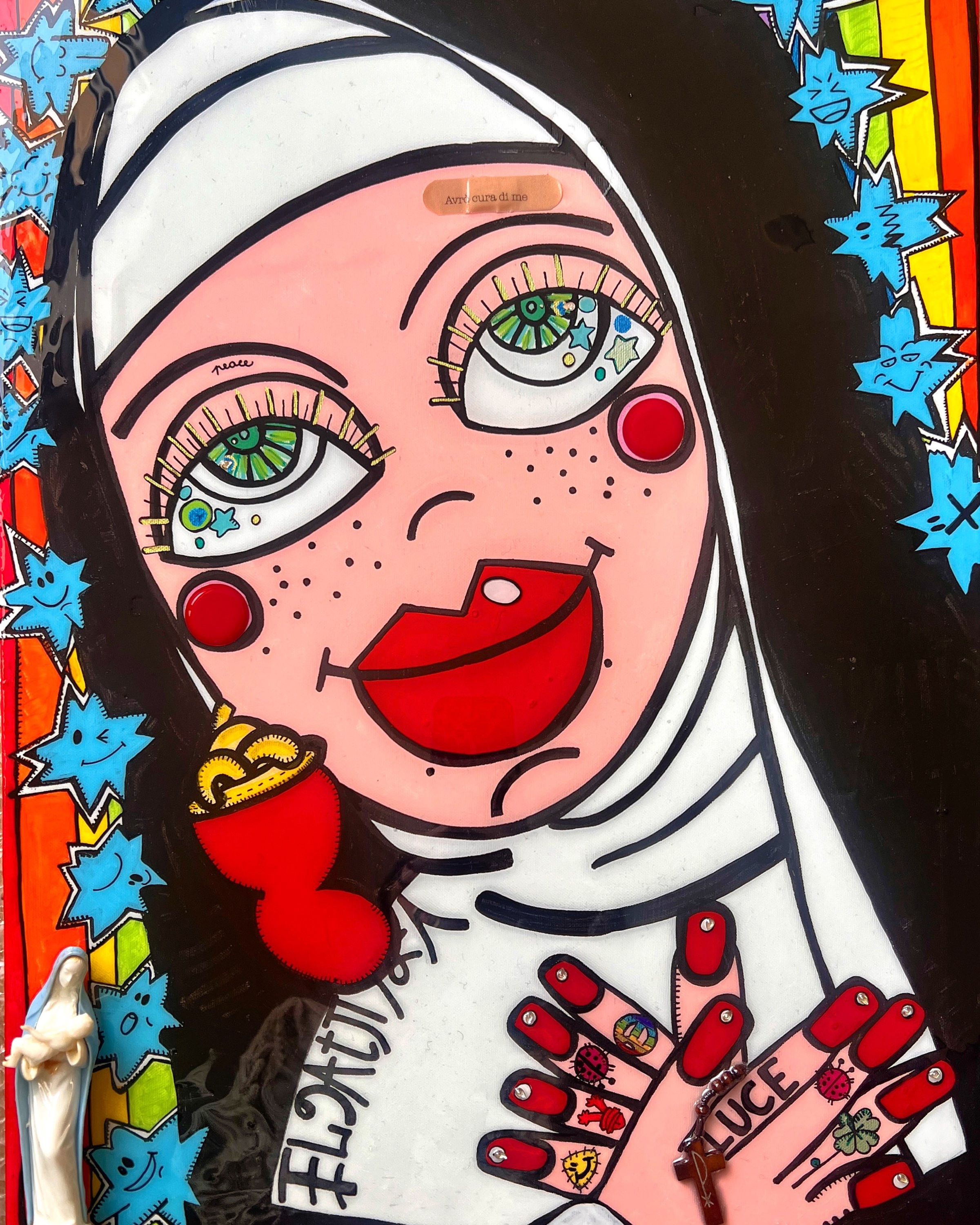 Santa Rita mascherata da Santa Pace