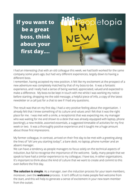Be a Brilliant Boss - Get the Welcome Right