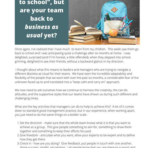 Back to the New Normal?