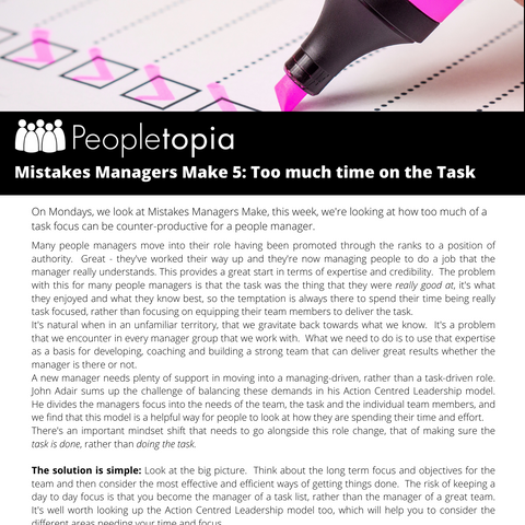 Mistakes Managers Make 5: Too much Task!