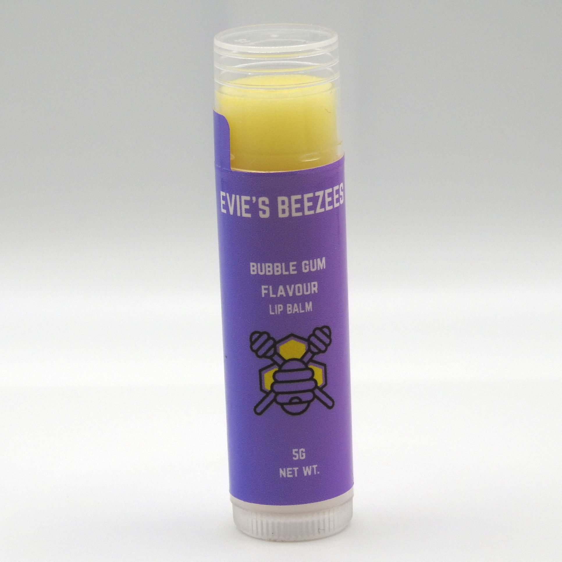 Beeswax lip balm with Bubblegum flavour made of natural products.