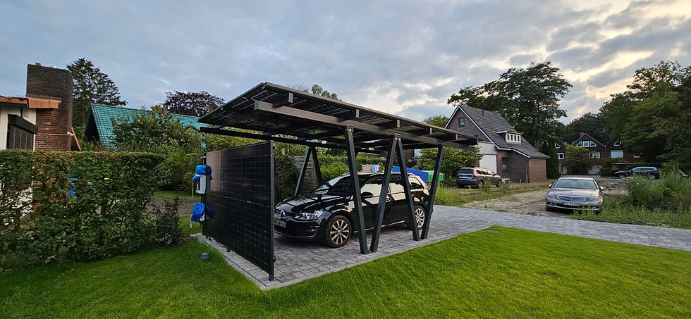 Miniaturbild: 5,52 kWp Solar-Carport Bausatz – für 1 Auto, inkl. 12 bifaciale Module