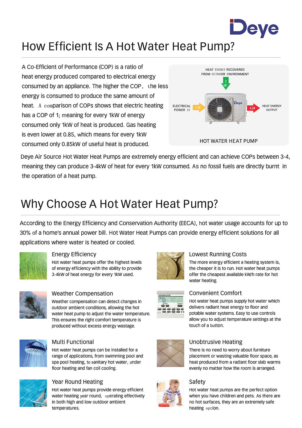 Miniaturbild: Deye Hybrid AC/DC Solar-Luft-Wasser Heizsystem für Brauchwasser 4,1kW