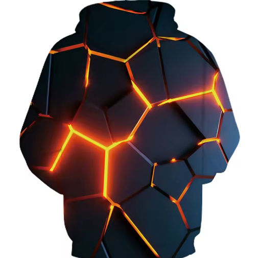 Thumbnail: Colorful 3D Flame Hoodie for Men & Women Fluorescent Sweatshirt Autumn Winter Co