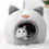 Thumbnail: Cat Head Shape Warm Cat House Semi-Closed Design, Non-Slip, Comfortable Sleep Ca