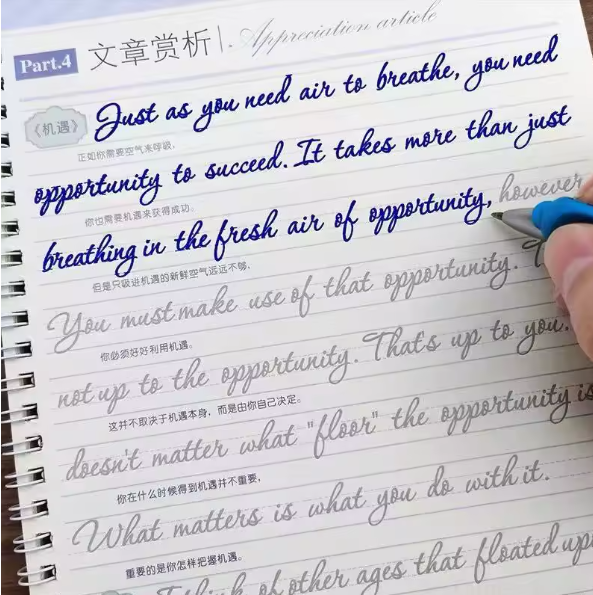 Cursive Writing English Calligraphy Copybook for Adults and Children Practice Bo