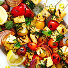 Grilled Vegetable and Halloumi Skewers