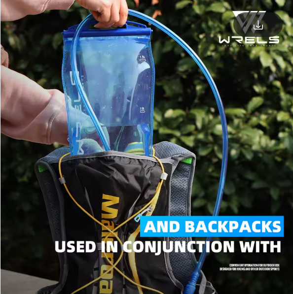 Thumbnail: WRELS Foldable Silicone Sports Water Bottle 2L with Straw BPA Free Outdoor
