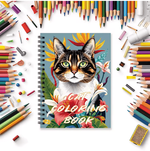 Thumbnail: Cute Cat Coloring Book 8.3 x 11.2 inches 32 Pages Ideal Gift for Family or Frien