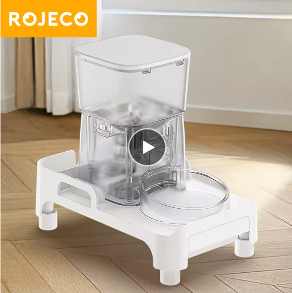 ROJECO Multifunction Elevated Pet Feeder Adjustable Height Cat Dog Bowl Holder