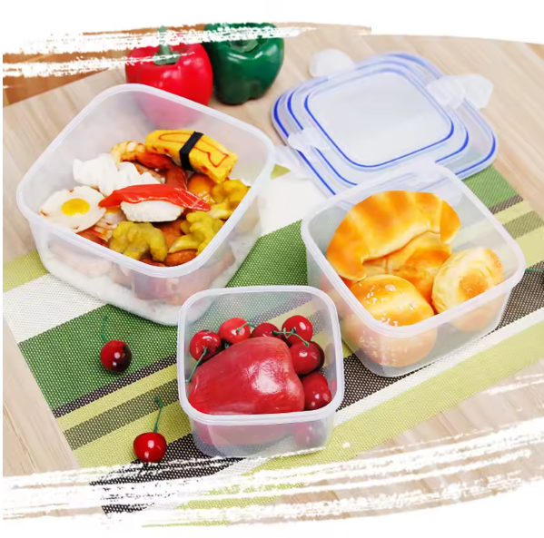 Miniatúra: Plastic Lunch Box for Kids, Bento Food Storage, Microwave Safe, School & Office