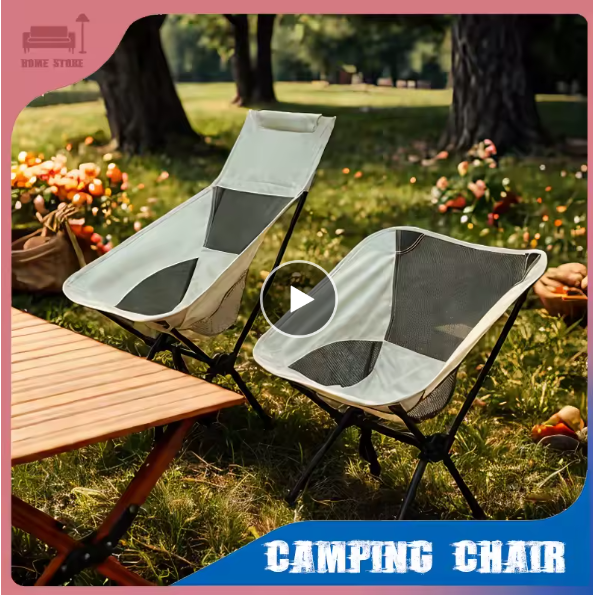 Outdoor Folding Moon Beach Chair Portable Camping Fishing Picnic Leisure Chair