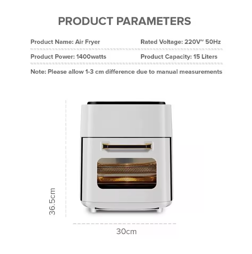 Thumbnail: 12L Electric Air Fryer Large Smart Oven with 6 Cooking Modes, Oil-Free Multi-Fun