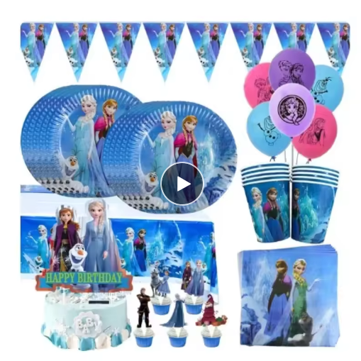 Disney Frozen Elsa Anna Birthday Party Disposable Tableware Paper Cups Napkins