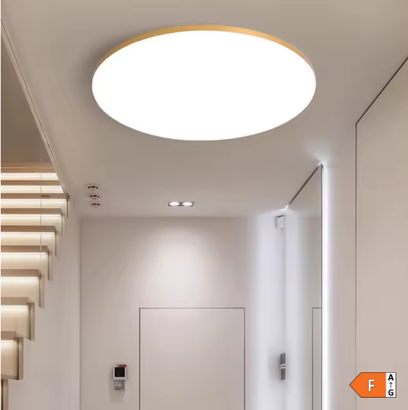 Thumbnail: 220V LED Ceiling Light Golden Bedroom Kitchen Dustproof Lamp E27 Bulb