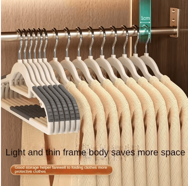 Thumbnail: 10PCS Anti-Slip Clothes Hangers Plastic Non-Marking Household Drying Rack for Cl