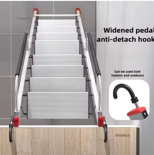 Miniatúra: Thickened Aluminum Alloy Folding Attic Ladder