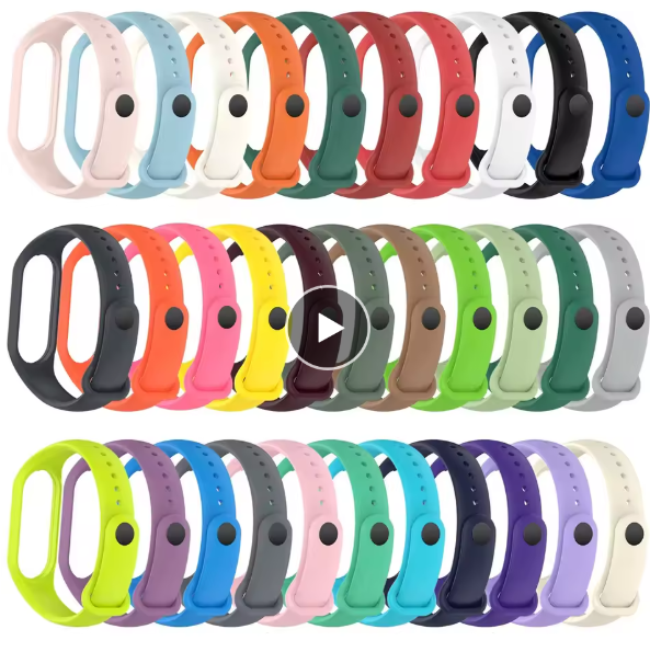 Silicone Watch Strap for Xiaomi Mi Band 7 6 5 4 3 Wristband Replacement White