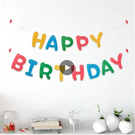 Personalized Happy Birthday Banner for Girls Baby Shower Party Decorations