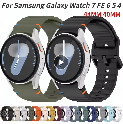 Samsung Galaxy Watch 7 6 5 Silicone Strap 40mm 44mm 45mm Sport Band Replacement