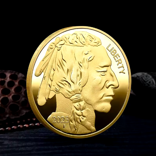 Thumbnail: Native American Buffalo Gilded Coin 2019-2024 Commemorative Medal