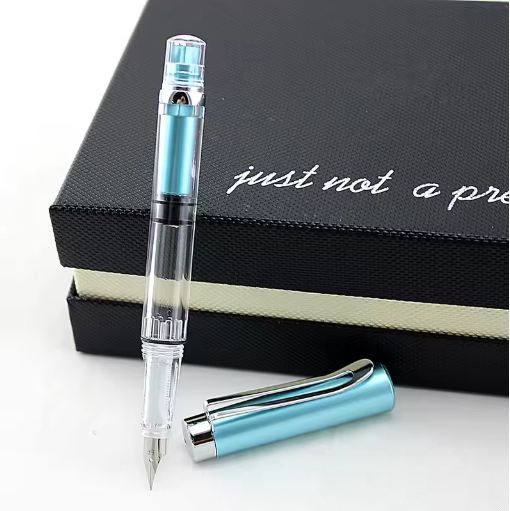High Quality 698 Transparent Piston Fountain Pen Demonstrator Ink Pen F Nib
