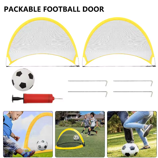 2Pcs Portable Folding Football Goal Net Soccer Training Net for Kids Indoor Outd