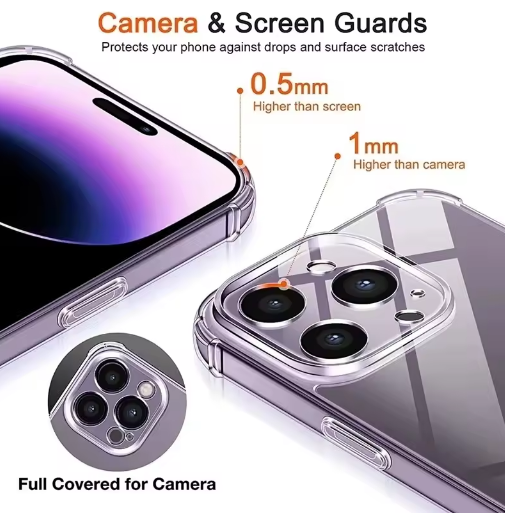 Miniatúra: Luxury Shockproof Transparent Phone Case for iPhone 15 14 Pro Max XR XS