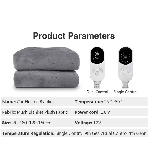 Miniatúra: 12V Electric Car Heated Blanket with Temperature Control, Winter Body Warmer Mat