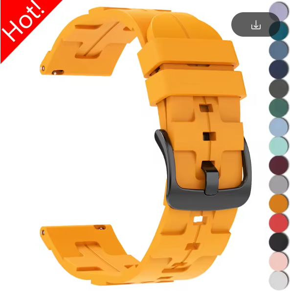 22mm 20mm Silicone Strap for Samsung Galaxy Watch 7 6 S Pro Huawei GTS 46mm Band