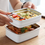 Thumbnail: Stainless Steel Bento Box Portable Insulated Lunch Box Double Layer Japanese Woo
