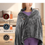 Thumbnail: USB Heated Wearable Blanket Shawl with 8 Heating Zones Washable for Winter