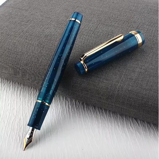 Jinhao 82 Fountain Pen Deep Blue Ink Pen Spin Converter Filler EF F M Nib