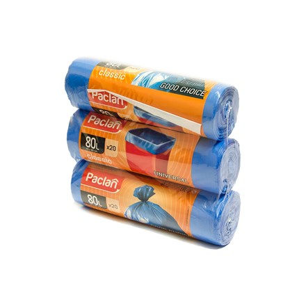 80L Trash Bags, 3 x 20 pcs - Durable Waste Bags for Home and Office Use