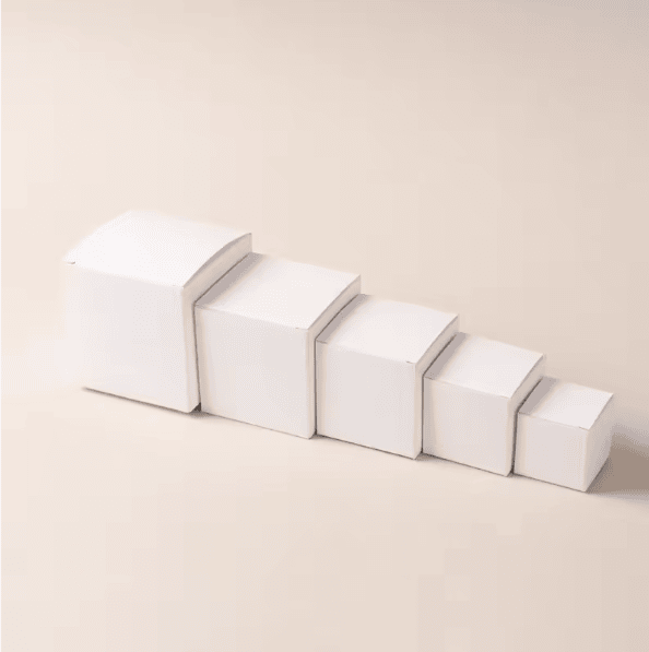 Miniatúra: 50pcs White Cardboard Gift Boxes Kraft Paper Candy Packaging DIY Baking Wrappers