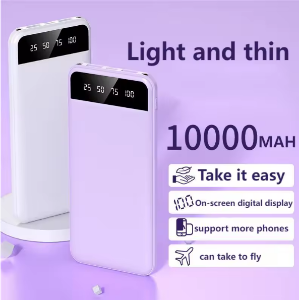 10000mAh Portable Power Bank with Flashlight for iPhone, Samsung, Huawei