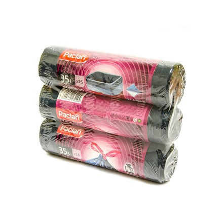 Premium Trash Bags Strong 35L Drawstring, 3 x 15 pcs