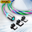 Thumbnail: Magnetic LED Charging Cable 3 in 1 USB Type C Micro USB for Samsung Xiaomi iPhon