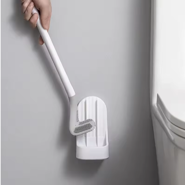 Miniatúra: Silicone Bristle Toilet Brush with Drying Holder for Bathroom Cleaning WC Access