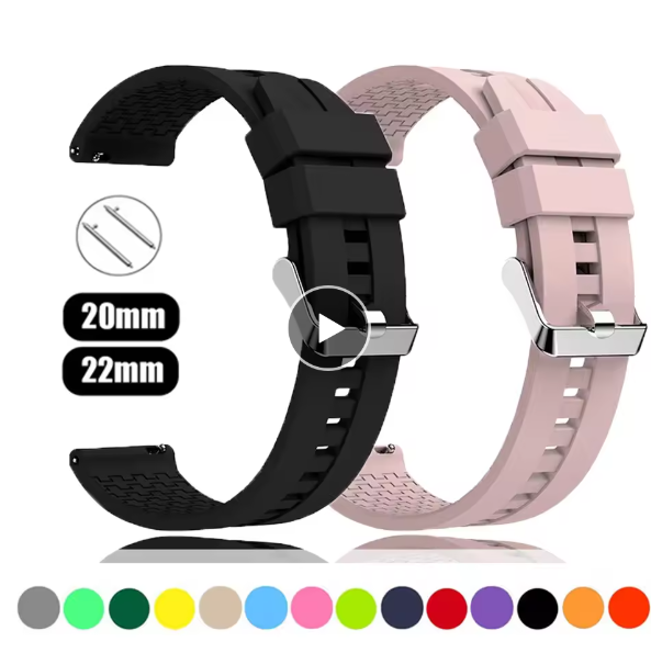 20mm 22mm Silicone Sport Band for Samsung Galaxy Watch 7 5 Pro 6 4 Classic