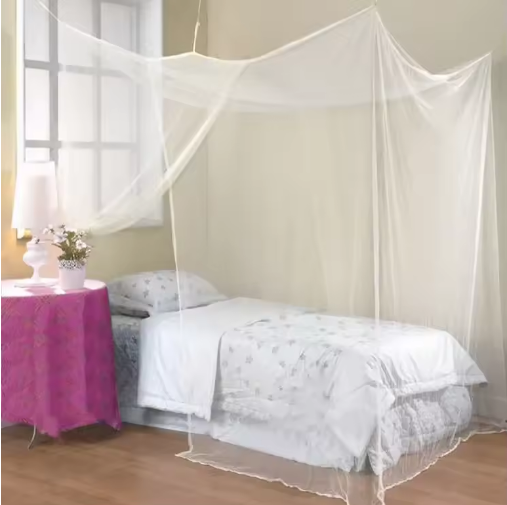 Miniatúra: Pink Canopy Bed Mosquito Net Four Corner Post, Foldable, No Installation, 90x190