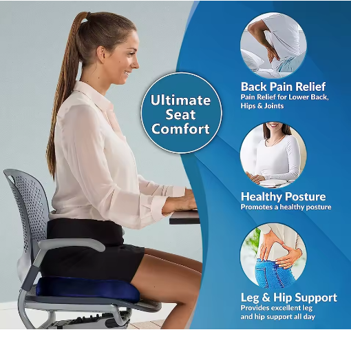 Thumbnail: Gel Seat Cushion for Office Chair and Car with Memory Foam Non-Slip Design