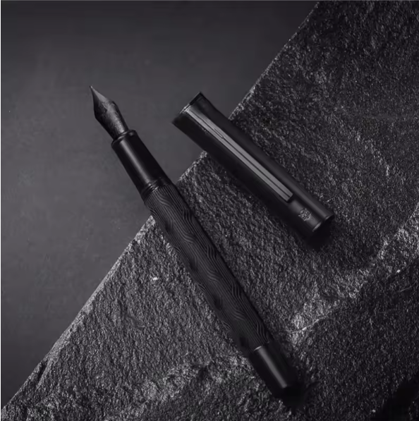 Miniatúra: HONGDIAN 1860 Retro Black Fountain Pen EF/F/M Nibs with Chinese Knot Titanium Bl