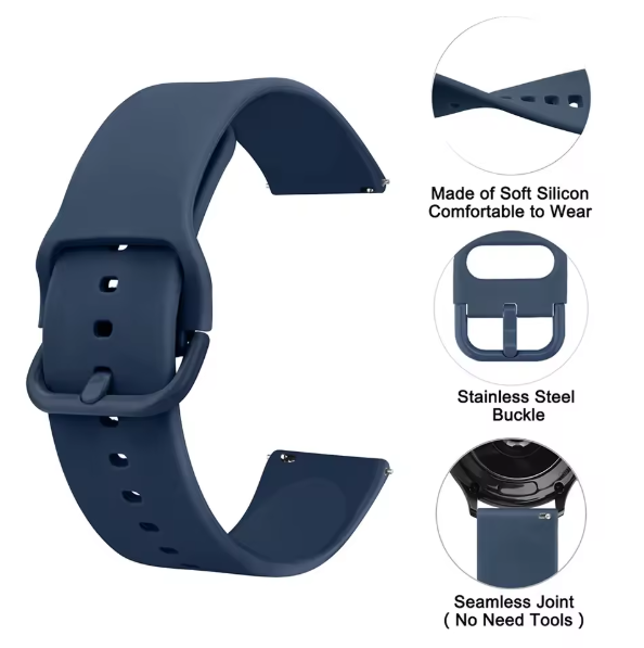 Thumbnail: Silicone Strap for Samsung Galaxy Watch 6/5/4 Classic Active 2 Huawei GT 20mm 22