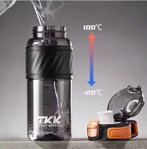 Thumbnail: 600ml Tritan Water Bottle with Straw BPA Free Leak-Proof Kids Sport Bottle