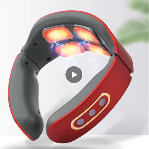 Electric Neck and Shoulder Massager Pulse 6 Modes 9 Levels Heat Pain Relief