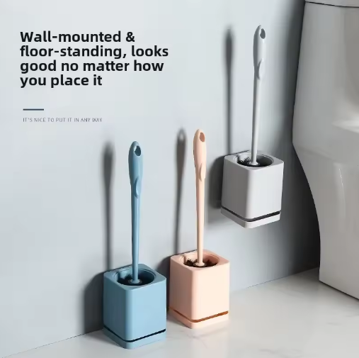 Miniatúra: Wall Mounted Toilet Brush Set with Holder Plastic Bathroom Cleaning Accessories