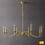 Thumbnail: Modern American Golden Candle Chandelier Pendant Light 6-Head Black Warm Light
