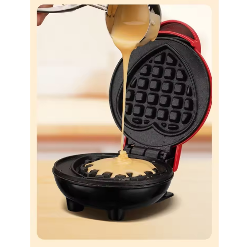 Thumbnail: Mini Breakfast Maker Heart Shape Waffle Donut Maker Electric Household Kitchen A