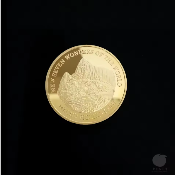 Thumbnail: Seven Wonders of the World Gold Plated Commemorative Travel Coin Badge